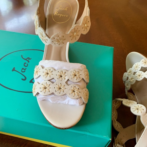 Jack Rogers Sutton Summer White Leather Wedges U.S. 7.5 Brand New in Box - Picture 7 of 8